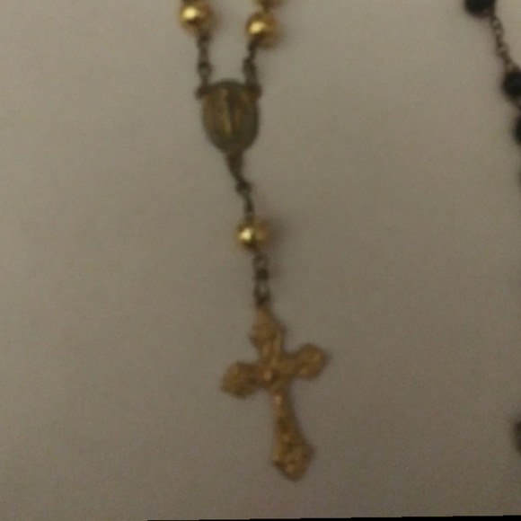 J384 Rosary Lot One Black and one Goldtone - Picture 7 of 9